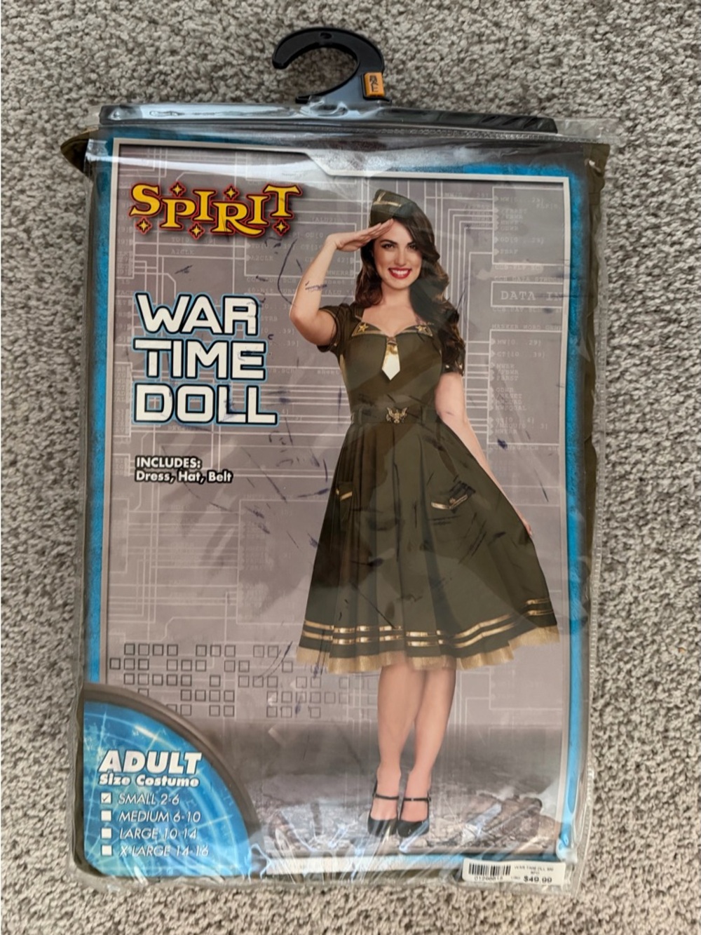 NWT Spirit Halloween War Time Doll Costume- Small (Size 2-6) WWII